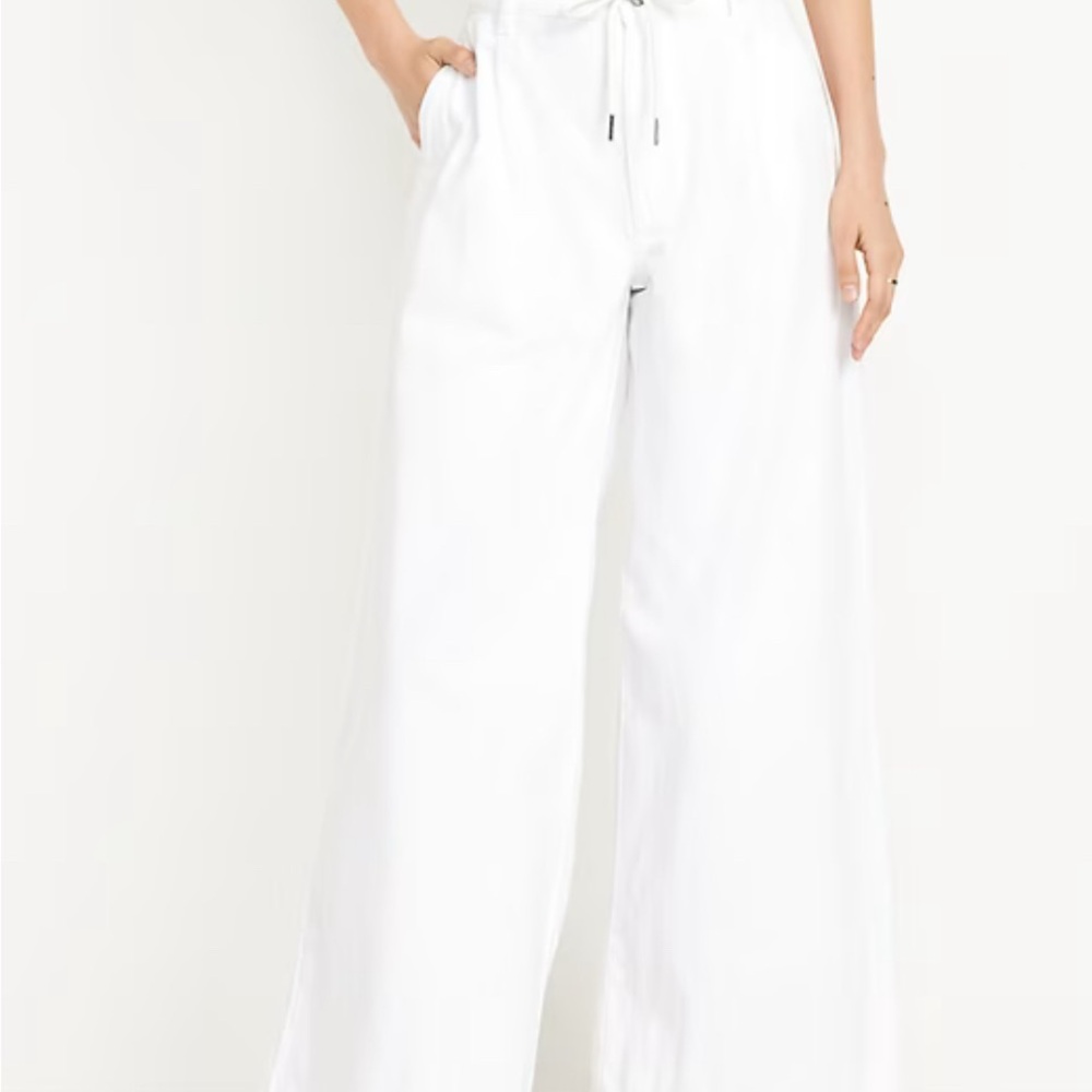Old Navy Women's Bright White Wide-Leg Pants